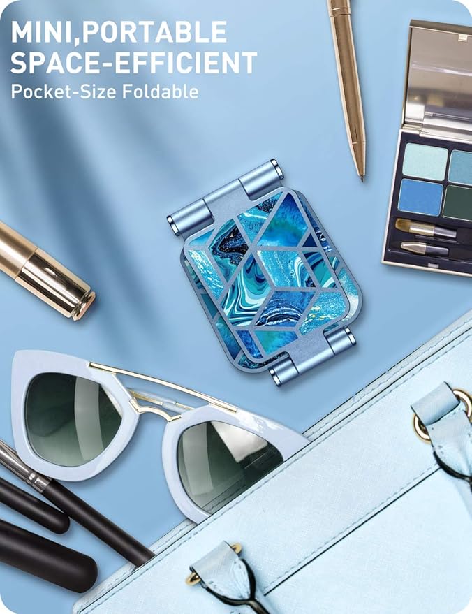 i-Blason Cell Phone Stand for Desk, Cell Phone Holder, Fits All Smart Phones, iPhone 16 15 14 13 Pro Max, Foldable Phone Stand Holder, Blue
