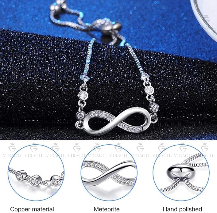 To My Granddaughter - Infinity Heart Bracelet Gift with Meaningful Card, Granddaughter Gifts from Grandma & Grandpa, Elegant Silver Jewelry for Birthday, Graduation, Christmas.