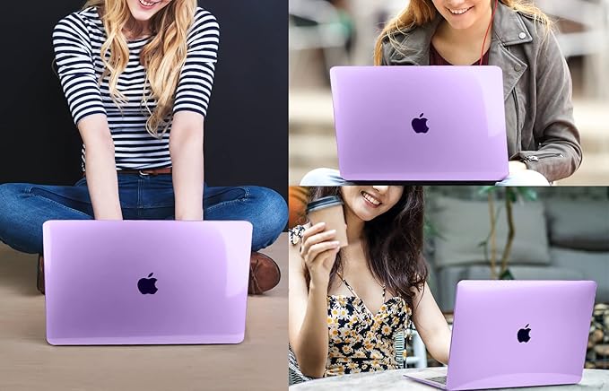CISSOOK for MacBook Air 13.6 inch Case 2025 2024 2022 Release A3240 A3113 A2681 with Liquid Retina Display, Protective Hard Shell Case for MacBook Air 13 M2 M3 M4, Crystal Purple