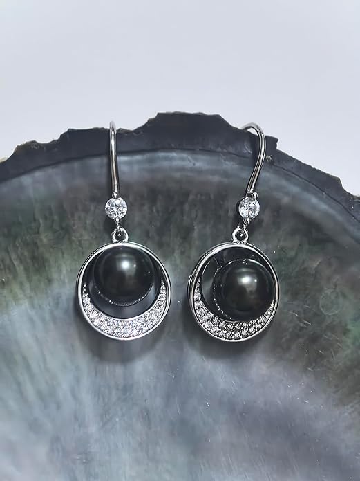 Gift for Wife -Pearl-Earrings-Gifts for Women- Wedding Birthday Anniversary-Mom Her Mothers Day Valentines Day Christmas-Sterling Silver Plated 18K Gold Pearl Dangle Earring Fine Jewelry