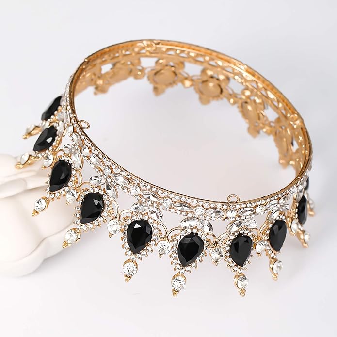 FORSEVEN Queen Crown Rhinestone Wedding Crowns and Tiaras for Women Costume Party Hair Accessories Princess Birthday Crown Crystal Bridal Crown Halloween Decorations Headband