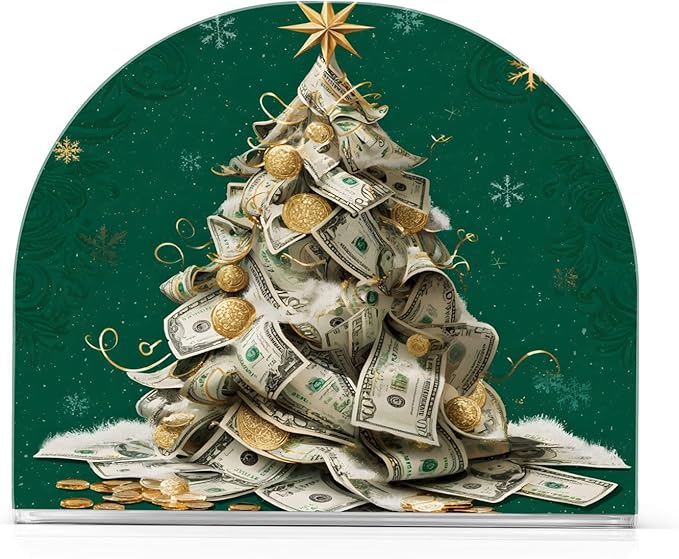Christmas Dollars Tree Napkin Holder for Paper Napkins Kitchen Tables Xmas Party Acrylic Vertical Green Napkin Holders Freestanding Napkins Dispenser