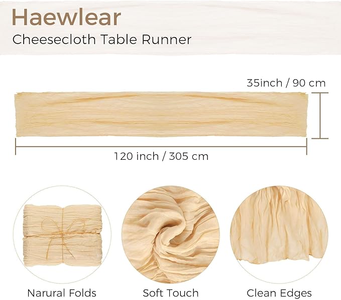20PCS Grape Cheesecloth Table Runner 10ft Boho Gauze Fabric Cheese Cloth Table Runner Comes with 20 Cloth Napkins Runner for Romantic Wedding Birthday Shower Party Table Decoration