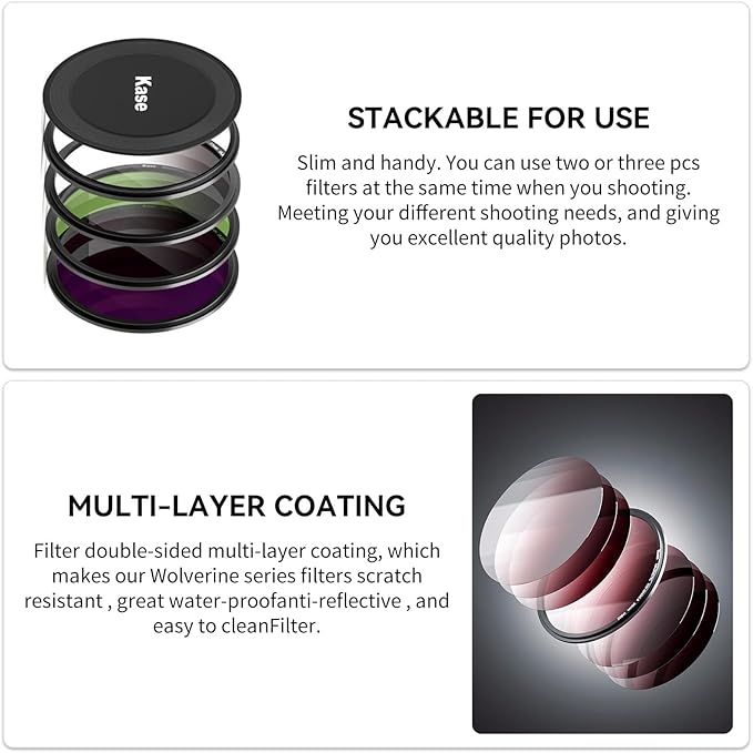 Kase Wolverine 72mm ND100000 16.5 Stop Magnetic Filter Incl Adapter Neutral Density Filters