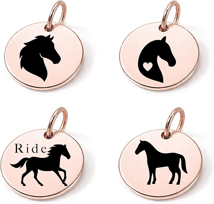 SM Design Western Charm Set of 4 – Stainless Steel Western Charms for Bracelets & Necklaces – Cowgirl, Ranch & Country Style Jewelry Charms – Western Gift for Women & Moms