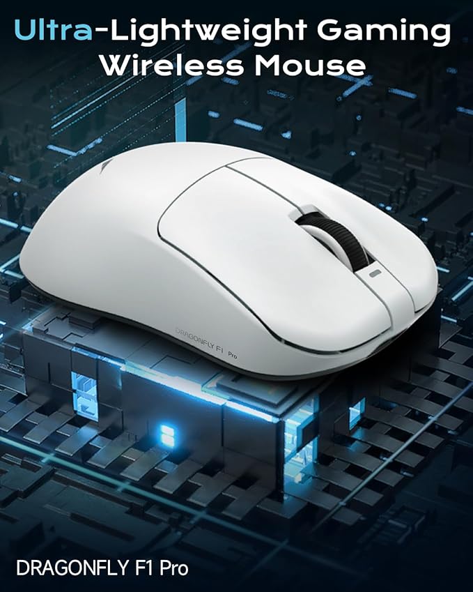 VGN Dragonfly F1 Pro Wireless Gaming Mouse - 49g Ultra-Lightweight, 26K DPI Optical Sensor, 6 Programmable Buttons, 65Hrs Battery, Esports Grade - Classic Black