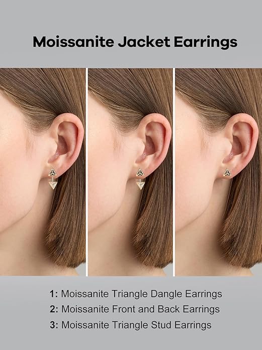 Color-D VVS1 Clarity Moissanite Leaf Angel Wings Dangle Earrings, Solid 925 Sterling Silver with Gold/White Gold Plated, Christmas Birthday Mother's Day Anniversary Earrings for Her