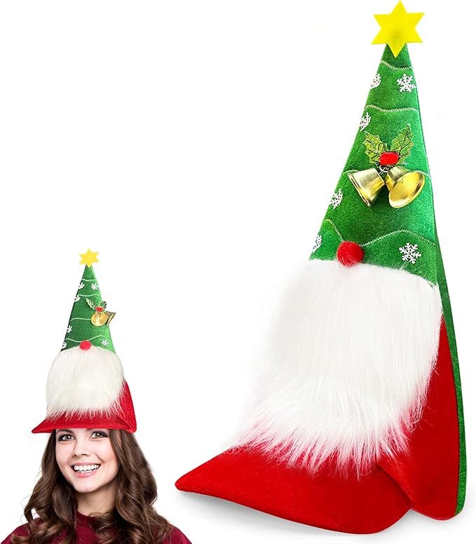 Christmas Hat,Gnome Hat, Strange Dr.Seuss Hats,Holiday Duck Cap for Xmas New Year Festive Party Supplies