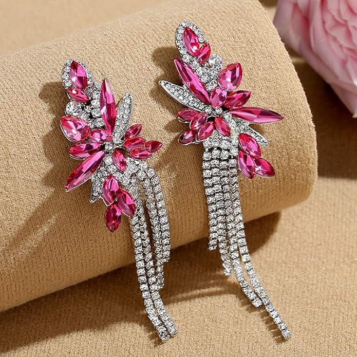 mecresh Marquise Crystal Bridal Chandelier Dangle Drop Earrings Ladies Gifts in Silver/Gold Tone
