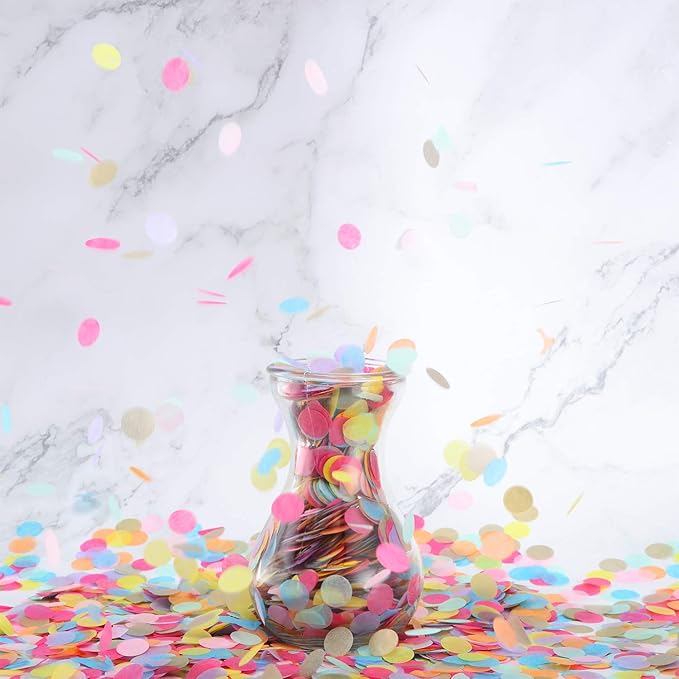TecUnite Round Tissue Paper Table Confetti Dots for Wedding Birthday Party Decoration, 1.76 oz(Colorful Confetti,1.5 cm)