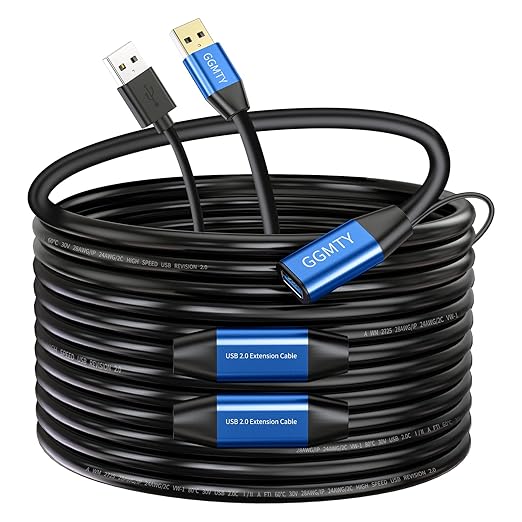 USB 2.0 Type A Male to A Female Active Repeater Extension Cable 75ft, High Speed 480 Mbps
