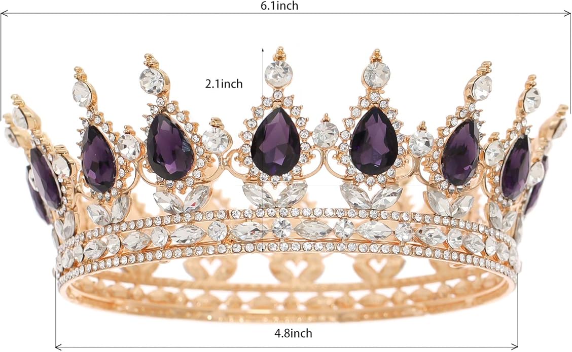 FORSEVEN Queen Crown Rhinestone Wedding Crowns and Tiaras for Women Costume Party Hair Accessories Princess Birthday Crown Crystal Bridal Crown Halloween Decorations Headband