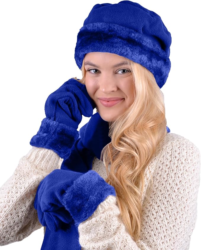 boxed-gifts Women's Warm Fleece Winter - Women's Hat and Glove Set + Hats Gloves Scarves for Women