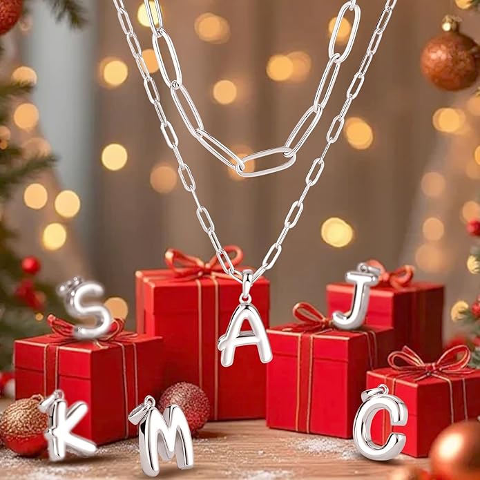adoyi Valentines Day Gifts for Women Hers Dainty 14K Gold Plated Heart Initial Necklaces Layered Letter A-Z Pendant Necklace Stack Trendy Jewelry Birthday Valentines Day Gifts for Women Jewelry