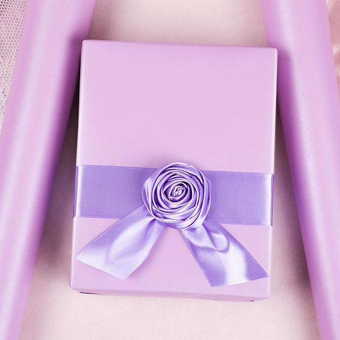 NESCCI Light Purple Matte Wrapping Paper,Solid Color Pearly-Lustre Paper,Gift Wrapping Paper,Perfect for Wedding,Valentine's Day,Birthday, Christmas,Baby Shower,DIY Bouquet (17 Inches X 32.8 Feet)