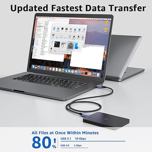 USB 3.1 Micro B to USB C Hard Drive Cables, 6FT 10 Gbps USB C to Micro B, External Hard Drive Cable Compatible with MacBook Pro/Air, iPad/Tablet, iPhone, Samsung Galaxy S24, WD Seagate etc