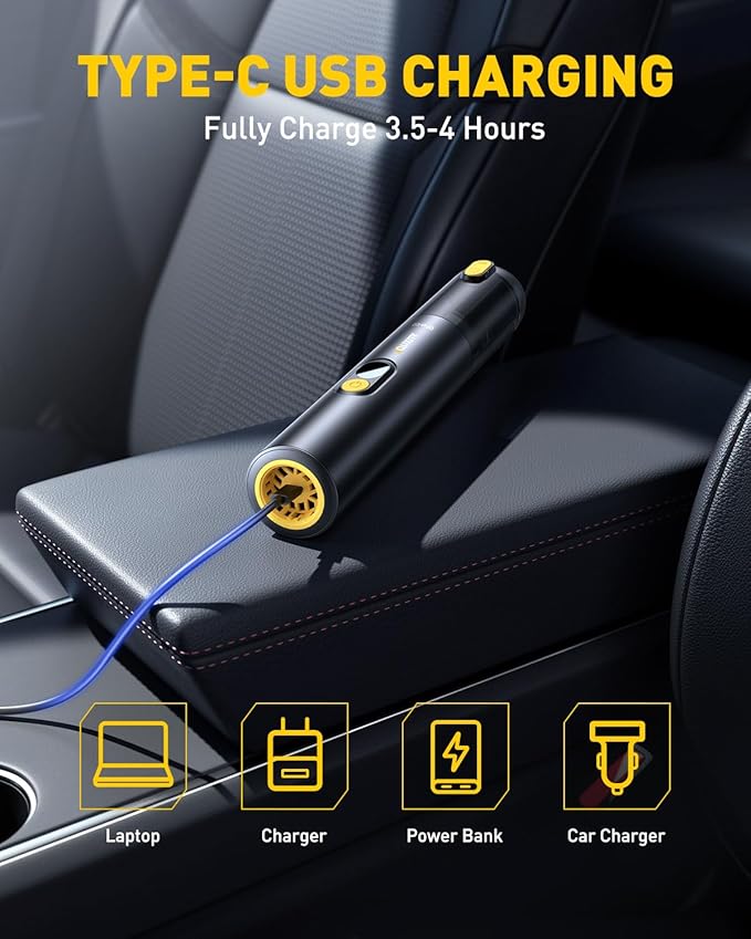 AUXITO Car Vacuum Portable Cordless 14000Pa Suction, Handheld Vacuum Blow & Suction 2 in 1, Small Vacuum Cleaner Hand Held Vacuum for Car, Home, Pet, Office (Black)