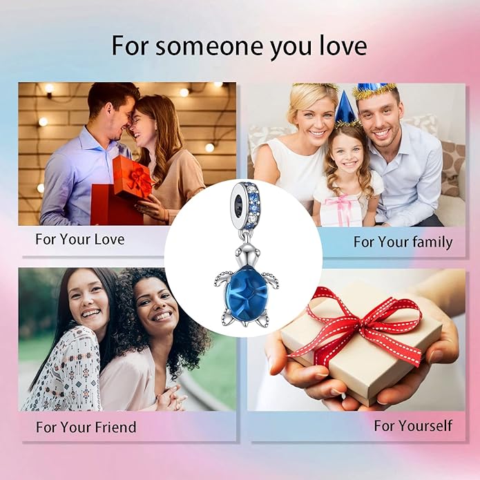 Birthday Fashion Love Heart Dangle Charm 925 Sterling Silver Charms fits Bracelets and Necklace Pendant Bead Charms Jewelry Present for Women Family Friends