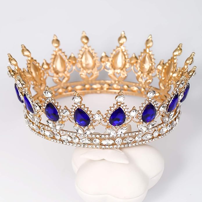 FORSEVEN Queen Crown Rhinestone Wedding Crowns and Tiaras for Women Costume Party Hair Accessories Princess Birthday Crown Crystal Bridal Crown Halloween Decorations Headband
