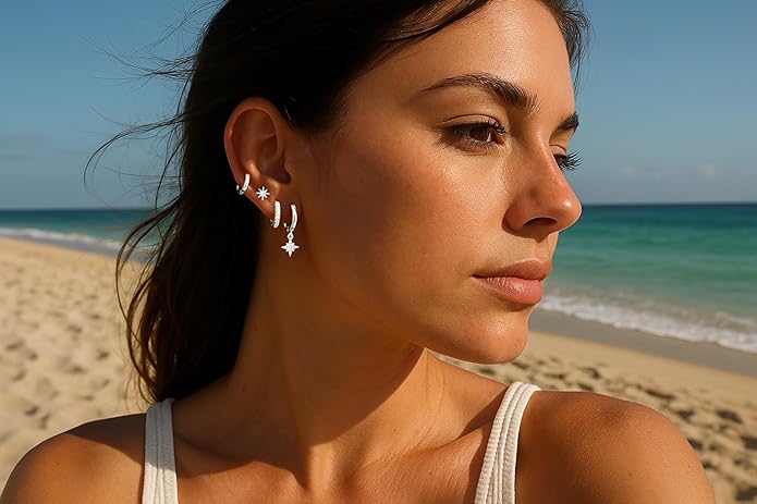 Small Gold Huggie Hoop Earrings Set for Women Men Hypoallergenic 14K Plated Stack Cartilage Earrings, Multiple Piercing Lightweight Mini Thin Cute Dainty Trendy Jewelry Set Christmas Gifts for Women