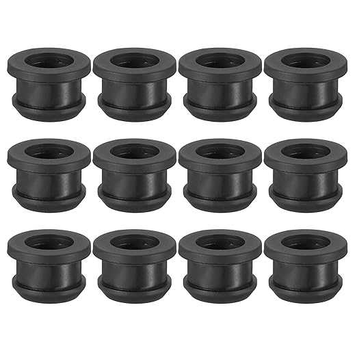 PATIKIL 14mm / 9/16 Inch Drill Hole,7/16 Inch ID Rubber Grommets, 12Pcs Top Hat Grommet for Wiring Eyelet Ring Gasket Automotive Firewall Cable Hole Plugs Wires Protection, Black
