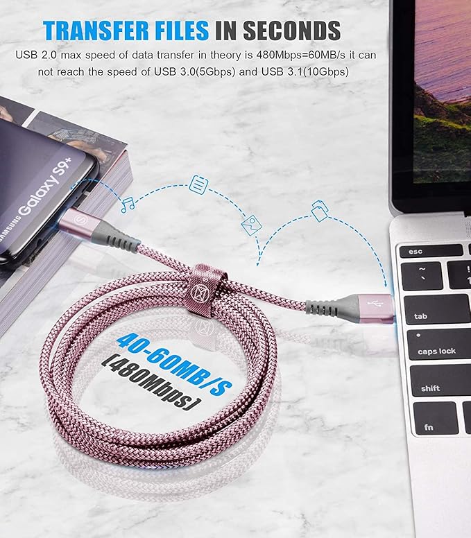 sweguard USB Type C Charger Cable [3-Pack,10ft+6.6ft+3.3ft] iPhone 16 Charger Nylon Braided Cord for iPhone 16 15 Pro Max Plus Samsung Galaxy S24 S23 S22 S21 S20 S10 Note 20 10 A54 Pixel LG Moto PS5