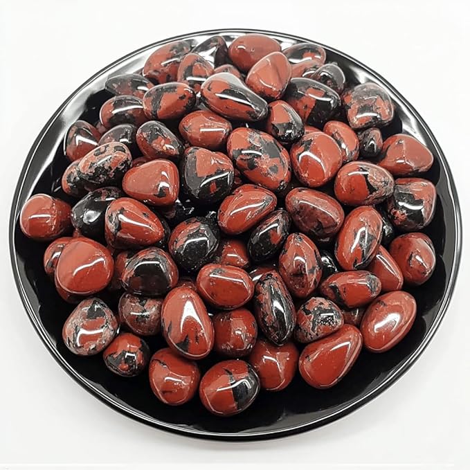 Polished Mahogany Obsidian Crystal Chips Set, 0.4'', 128 Pcs - Handpicked Natural Tumbled Stones and Crystals Bulk for Healing, Reiki, Meditation, Witchcraft and Home Decor