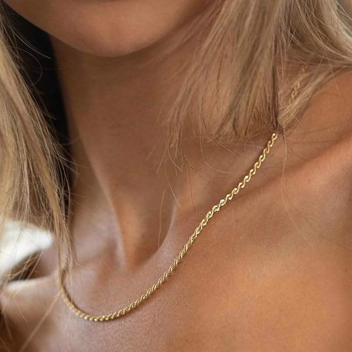 Gold Layered Necklaces for Women, 14K Gold Plated Dainty Gold Chain Choker Necklace Stack, Herringbone Gold Necklaces Set