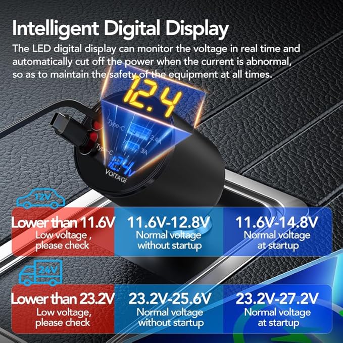 Retractable Car Charger, 4 in 1 Super Fast Car Phone Charger 60W, 2 Retractable Cables and 2 USB Ports Car Charger Adapter,Compatible with iPhone 16/15/14/13/12/11,Air-Pods 4,Galaxy,Pixel