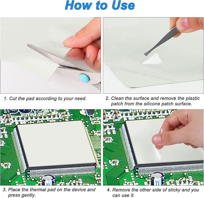 uxcell 1 Pack Thermal Pad, 400 x 205 x 0.5mm Highly Efficient CPU Thermal Conductive Pad, Heat Dissipation Silicone Thermal Pad for Laptop Heatsink CPU GPU SSD IC LED Cooler
