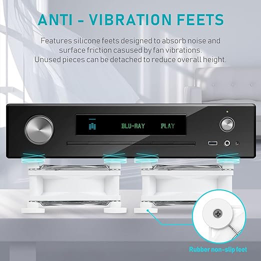 ANEXT, USB Fan, USB Computer Fan, Silent Fans for Receiver DVR PlayStation Xbox Computer, (80mm,White)