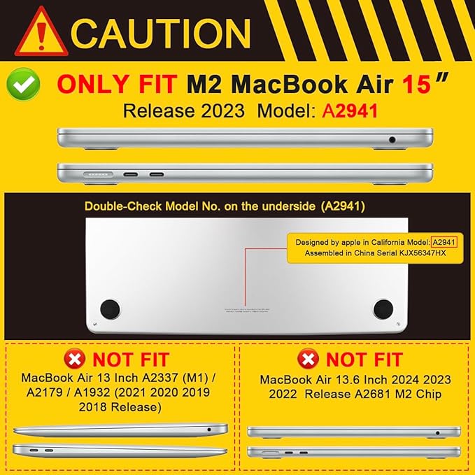 Batianda Premium Case for New MacBook Air 15 inch 2025 M4 2024 2023 with M3 M2 Chip Model A3241/A3114/A2941, Designed Protective Plastic Hardshell & Keyboard Cover & Screen Protector, Cactus
