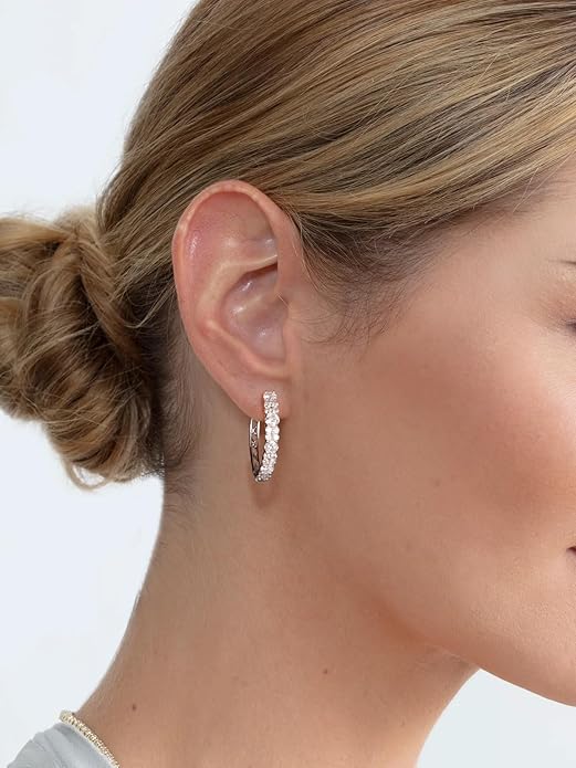 Women's Huggie Hoops with Birthstone 925 Sterling Silver Huggie Stud Hypoallergenic 14K Gold Plated Moissanite Earrings -Emerald Sapphire Ruby Hoop Earrings, Size 20 25mm