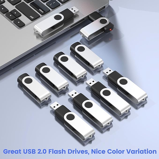 ABLAZE 1GB USB Flash Drive 50 Pack, USB 2.0 Thumb Drives Bulk Memory Sticks Pendrives 50PCS (Black)