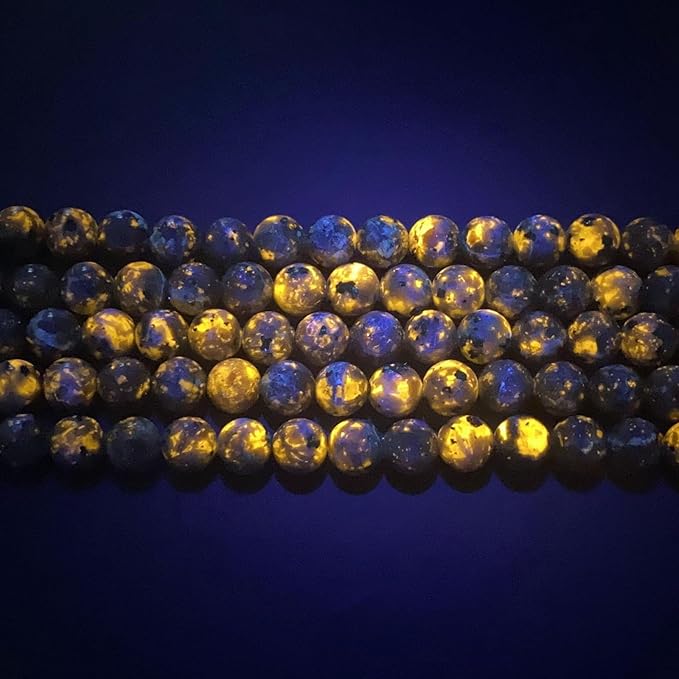 4MM 80PCS Flame Yooperlite Stone Beads Loose Beads for Jewelry Making DIY Bracelets Show Flame Color Under The Irradiation of UV Lamps