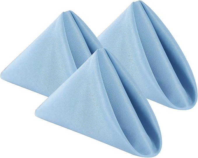 Cloth Napkins 20x20 inch Washable Polyester Dinner Napkins Soft Table Napkins for Wedding Party Dining Banquet(Blue Mist,50PCS)