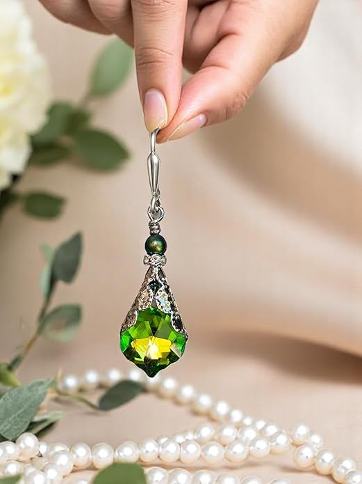 Antique Inspired Vintage Victorian Dangle Drop Earrings for Women - Colored Austrian Crystal Leverback Earrings - Jewelry Gift for Her
