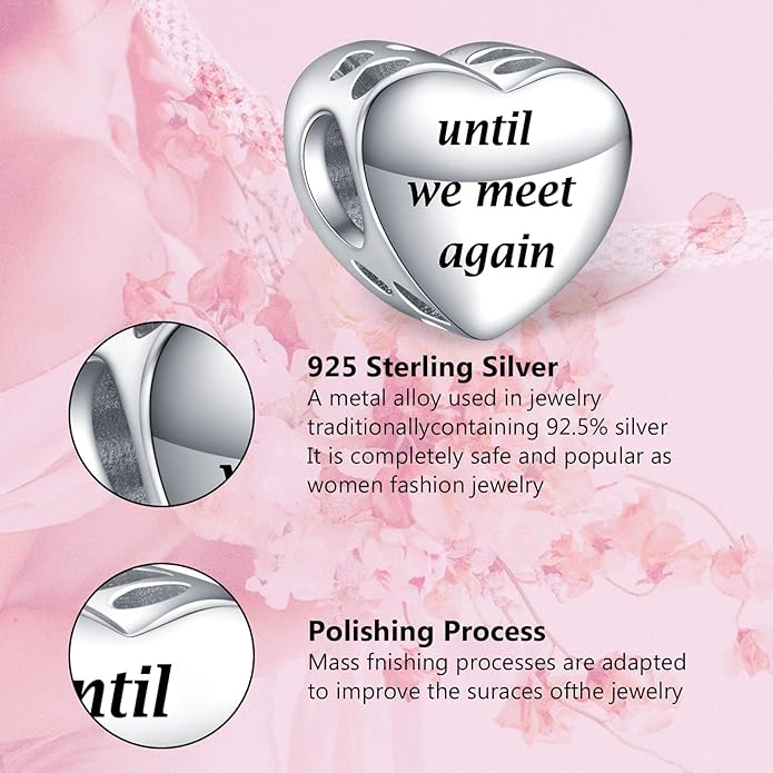 Annmors Personalized Photo Charms For Bracelets/Necklace 925 Sterling Silver Love Heart Shaped Engraved Customize Picture Gift for Birthday Mother's Day,Bead Charms Jewelry for Women