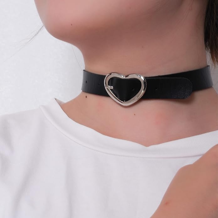 Eigso Vintage Punk Goth Studded Rivet Pu Leather Collar Choker Necklace with Spikes Adjustable