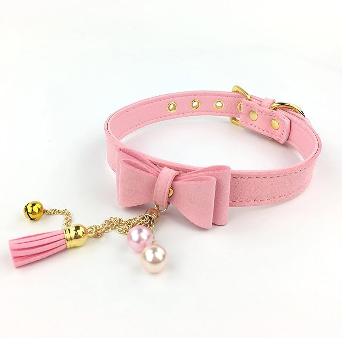 Bell Choker Collar Necklace Lolita Bow Collar Cat Kitty Velvet Necklace