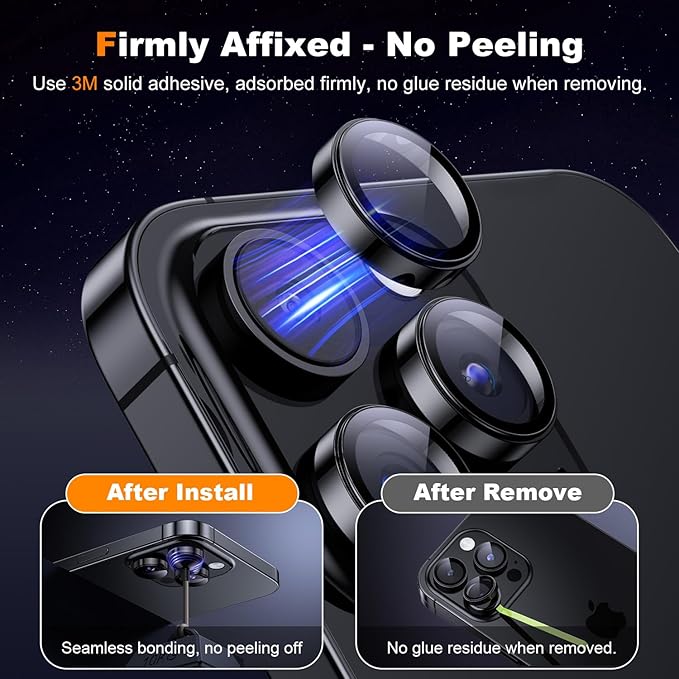 Hoerrye for iPhone 15 Pro Max/iPhone 15 Pro Camera Lens Protector [3+1] [Keep Lens Original Design] 9H Tempered Glass Camera Cover Screen Protector,Black Titanium