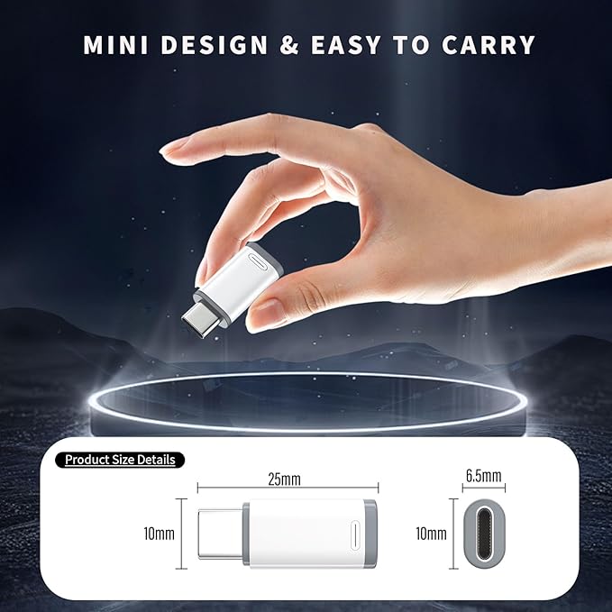 4 Pack Lightning to USB C Adapter for iPhone 15/16/16 Pro Max/Plus Samsung S24 Support Charging & Data Transfer,Type C Charger Connector Cable-NOT Support Audio/OTG/Headphone/Earbud/Apple -Pencil