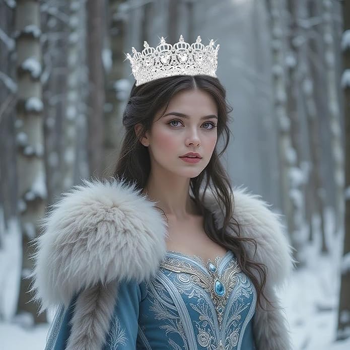 Queen Crown Wedding Rhinestone Heart Crowns and Tiaras for Women Costume Party Hair Accessories Princess BirthdayCrown Crystal Bridal Crown