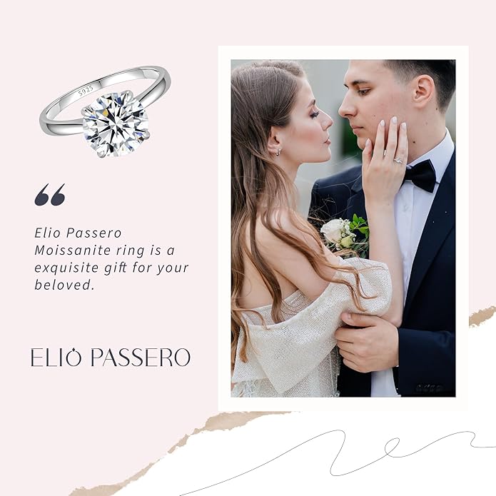 Moissanite Engagement Rings for Women,Promise Rings 925 Sterling Silver with 18K Yellow/White Gold Plated,D Color VVS1 Wedding Band Moissanite Ring 0.5/1/1.5/2/3/4CT