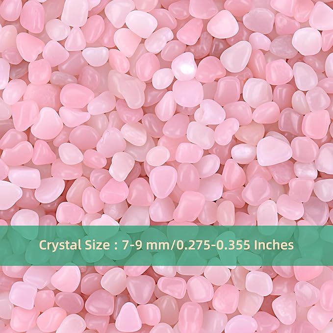 Polished Rose Quartz Crystal Chips 200 Pcs - 0.3" 10 oz Tumbled Stone Chips Crushed Sea Glass Stones Healing Reiki Crystal Jewelry Making Home Decoration