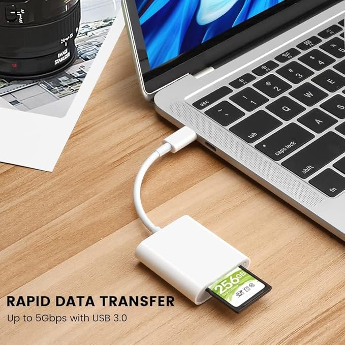 USB C to SD Card Reader, BorlterClamp Type C to SD/Micro SD Memory Card Reader Adapter Compatible with MacBook, Laptops, Tablets, Smartphones