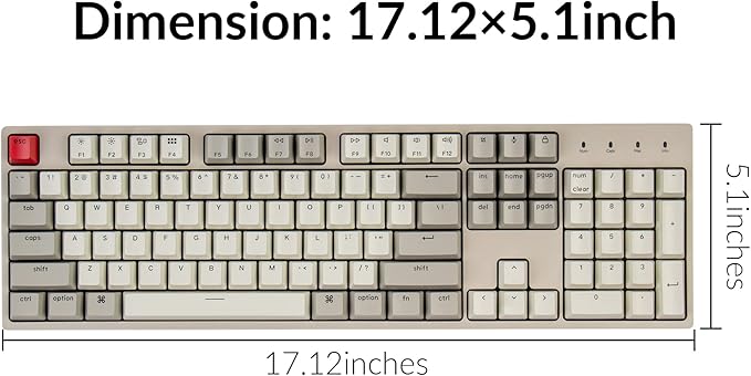 Keychron C2 Full Size Wired Mechanical Keyboard Compatible with Mac, Keychron Brown Switch, 104 Keys ABS Retro Color Keycaps Gaming Keyboard for Windows, USB-C Type-C Braid Cable