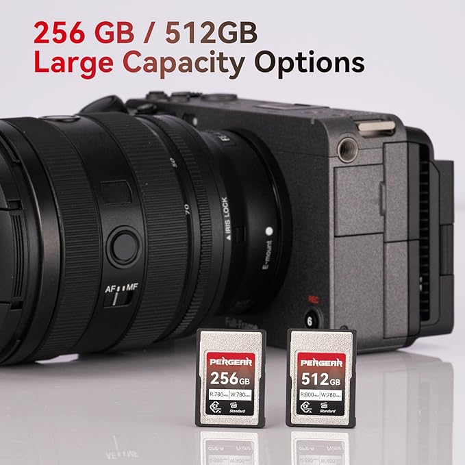 Pergear 512GB CFexpress Type A Memory Card VPG200, Up to 800MB/s Read Speed & 780MB/s Write Speed for 4K 120P,8K 30P Recording (2-Pack)