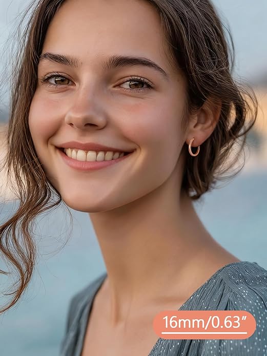 FaithHeart Sterling Silver Hoop Earrings for Women, Hypoallergenic Huggie Hoop Earrings Lightweight Small Cartilage Earrings Hoop Earring Dainty Everyday Earrings 6/8/10/12/14/15/16/18/20mm