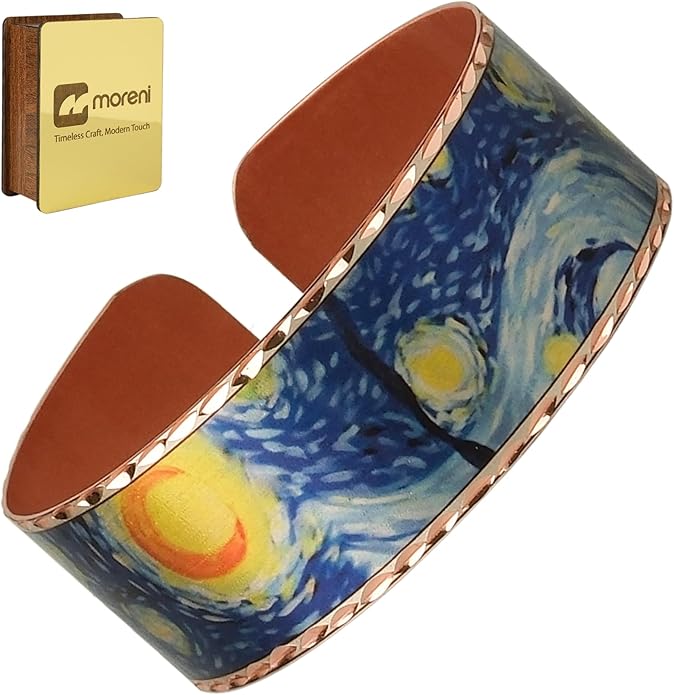 Moreni Copper Bracelet for Women with Wooden Gift Box – Art-Inspired Elegant & Timeless Handmade Jewelry Gift